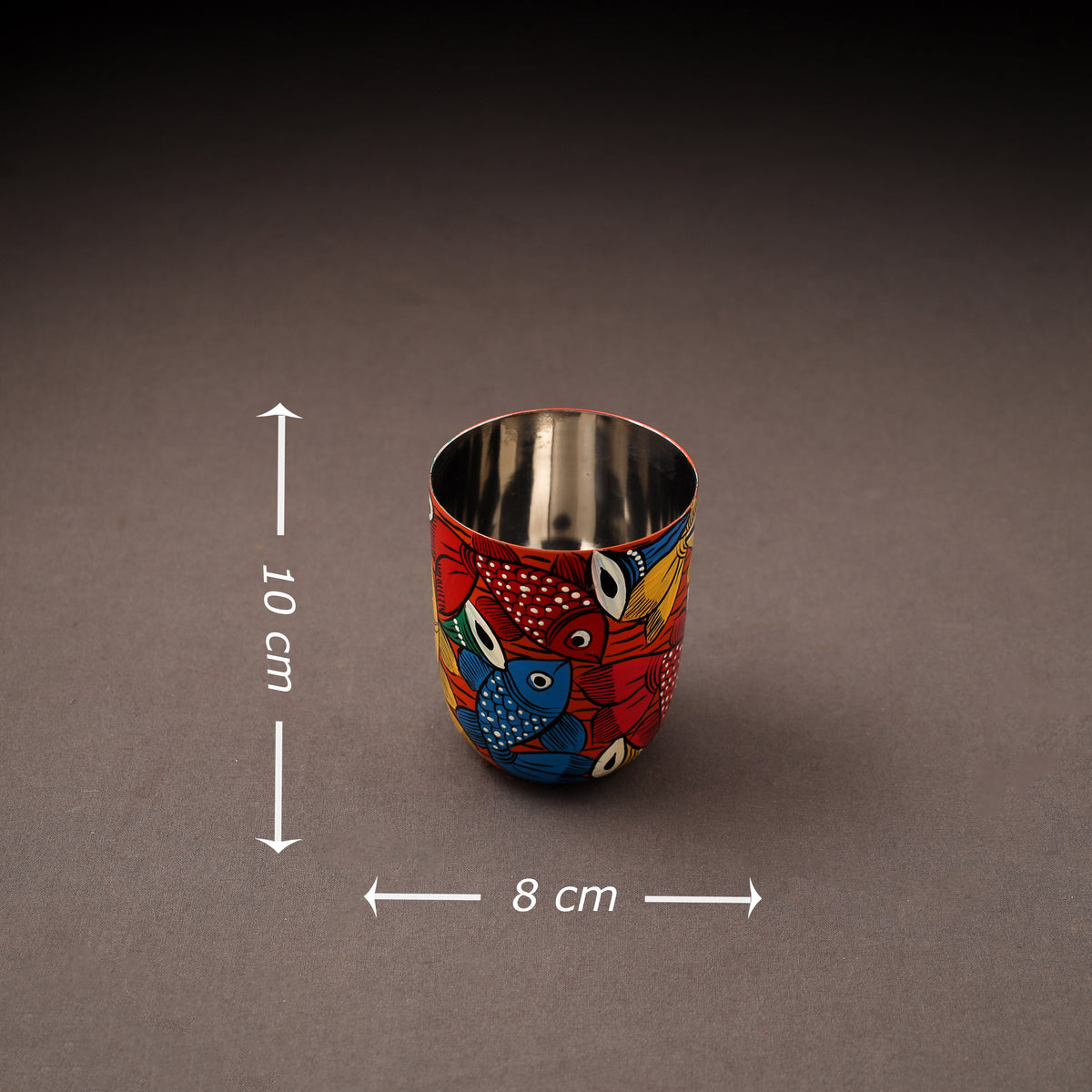 Bengal Patua Handpainted Stainless Steel Glass 03