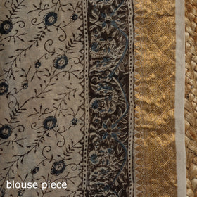 Black - natural dyed pedana chanderi silk kalamkari saree