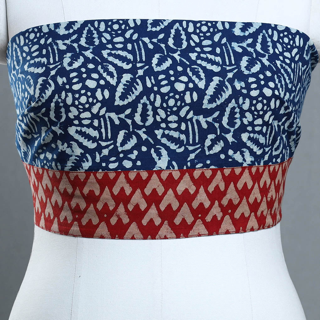 Blue - cotton pipad blouse piece 173 - handcrafted