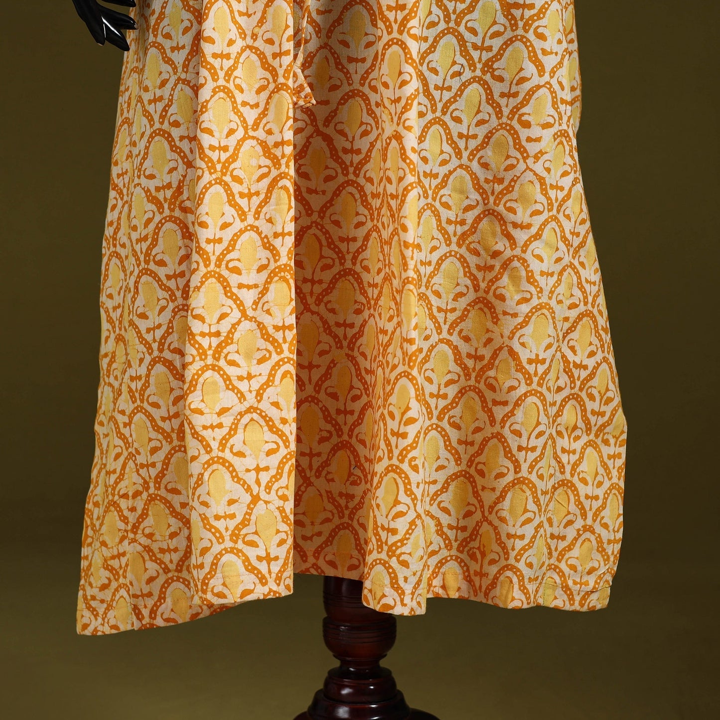 Hand batik cotton long kaftan 28 - handcrafted