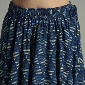  Indigo Block Printed 24 Kali Patchwork Cotton Long Skirt 19 