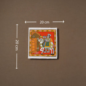 Handpainted Cheriyal Scroll Painting by Dhanalakota Sai Kiran (8 x 8 in) 62