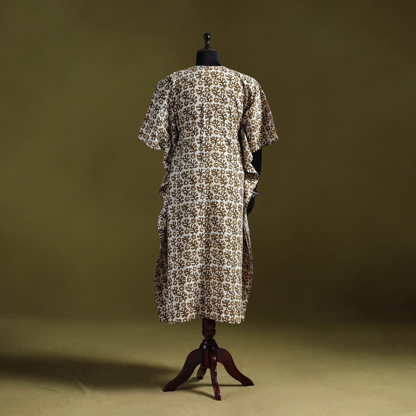 Hand batik cotton long kaftan 05 - handcrafted