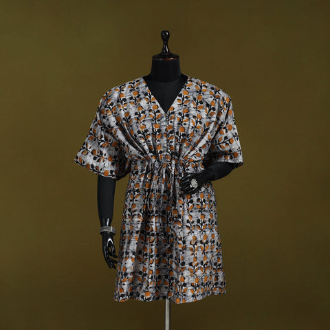 Hand batik cotton medium kaftan 65 - handcrafted