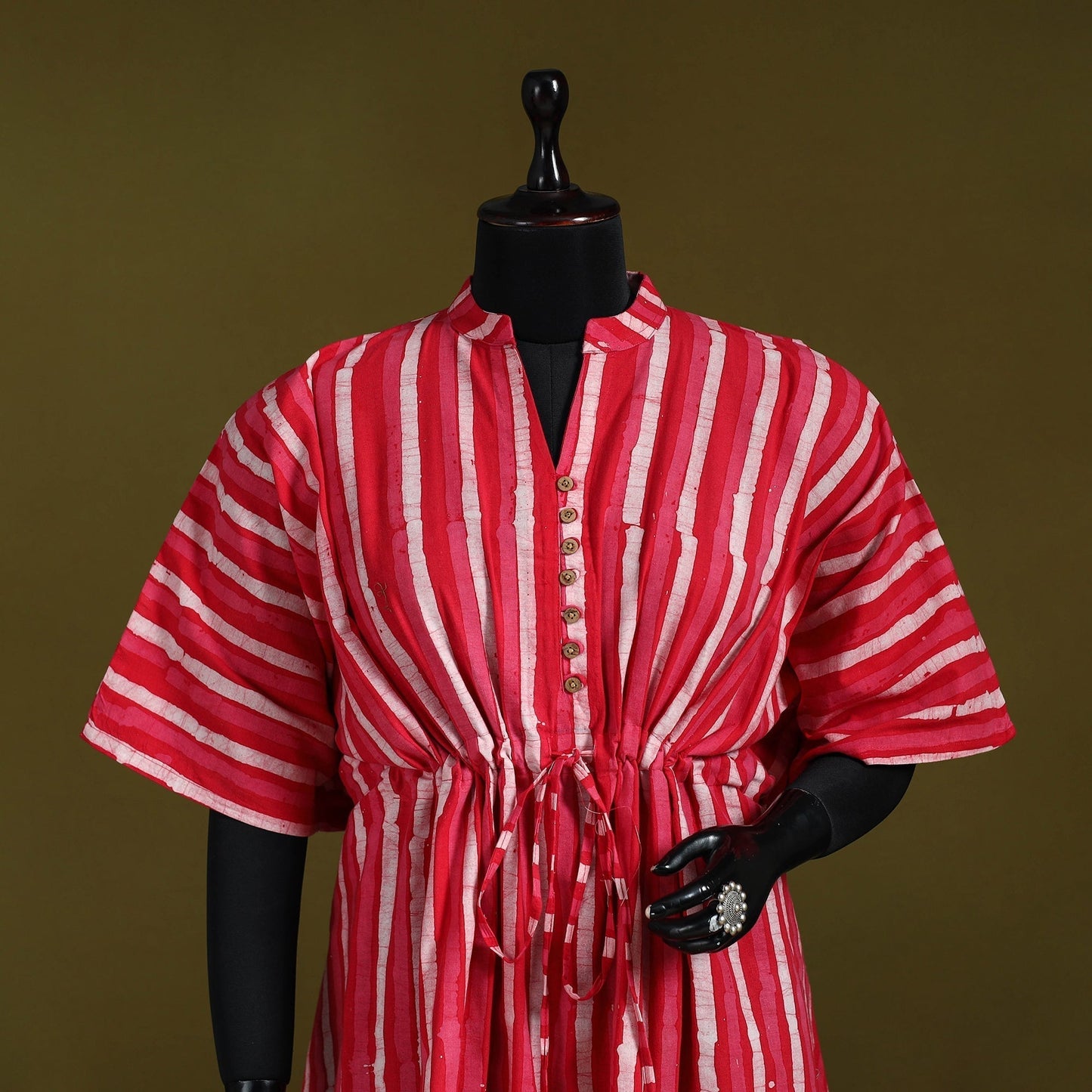 Hand batik cotton medium kaftan 61 - handcrafted