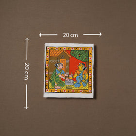 Handpainted Cheriyal Scroll Painting by Dhanalakota Sai Kiran (8 x 8 in) 63