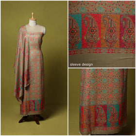 Multicolor - 3pc Digital Print Merino Wool Unstitched Dress Material 72