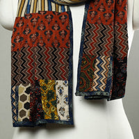 Multicolor - Patchwork Cotton Stole in Ajrakh Block Prints 30