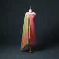 Handloom Maheshwari Silk Tissue Zari Unstitched Dress Material: Kurta with Dupatta 03