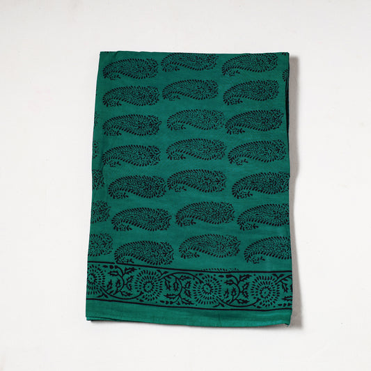 Green - Bagh Block Printed Cotton Precut Fabric 07
