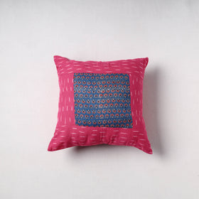 Pochampally Ikat Cushion Cover with Ajrakh Patch (16 x 16 in) 46