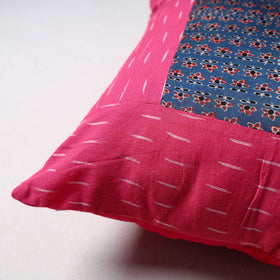 Pochampally Ikat Cushion Cover with Ajrakh Patch (16 x 16 in) 46