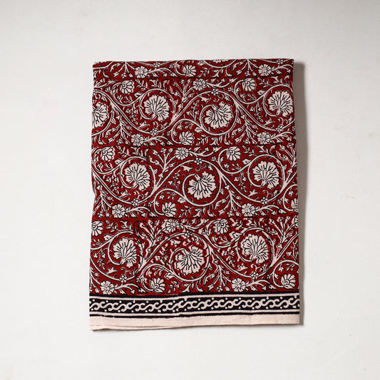 Red - Bagh Block Printed Cotton Precut Fabric 08