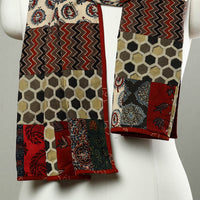 Multicolor - Patchwork Cotton Stole in Ajrakh Block Prints 35