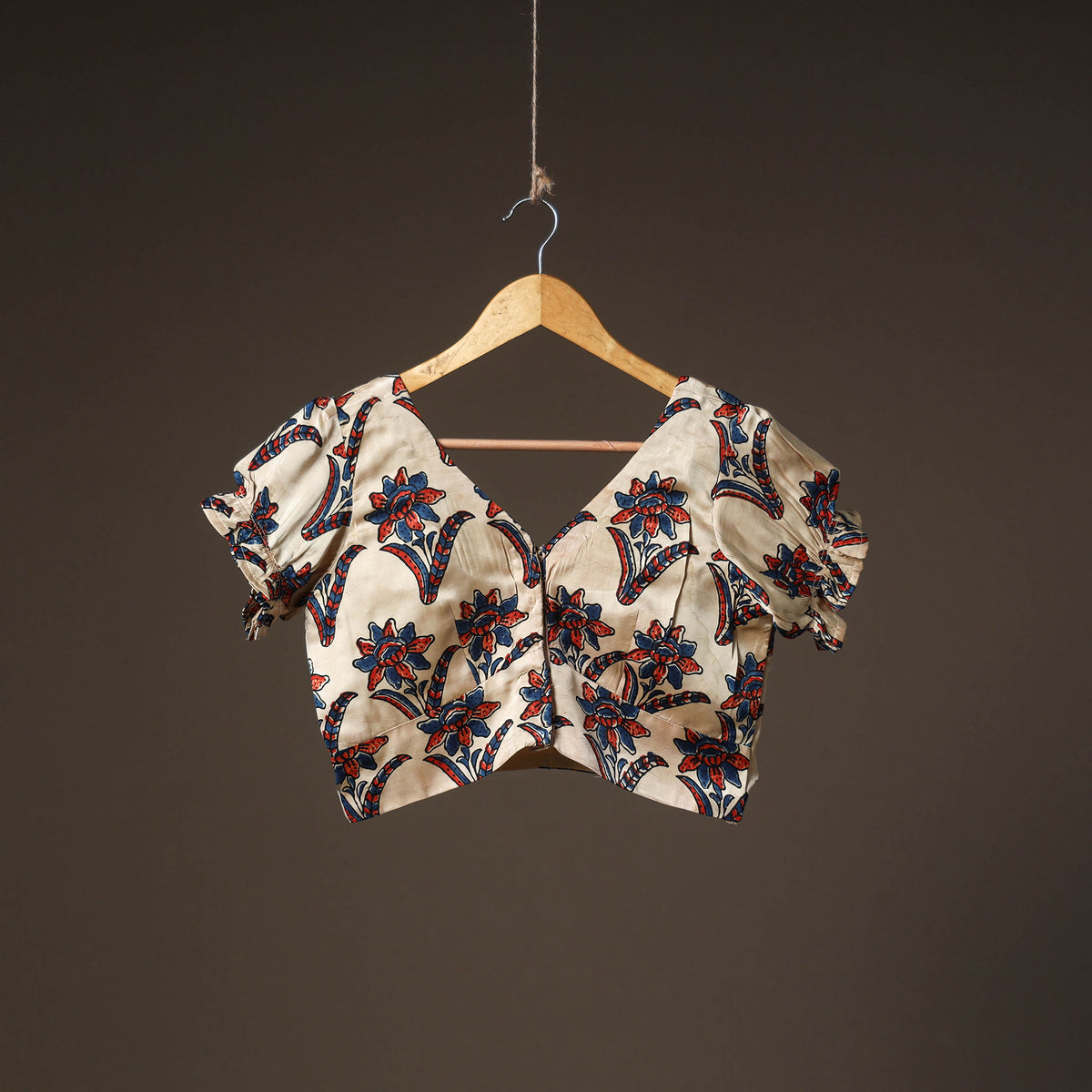 Ajrakh Hand Block Print Modal Silk Readymade Blouse 24