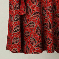 Red - Block Print Cotton Wrap Around Ajrakh Skirt 32