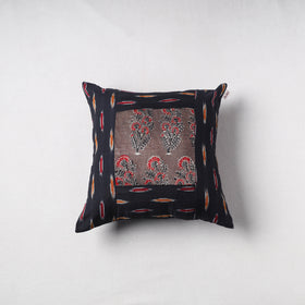 Pochampally Ikat Cushion Cover with Ajrakh Patch (16 x 16 in) 48