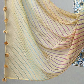  2pc Sanganeri Block Printed Cotton Kurta with Leheriya Dupatta 