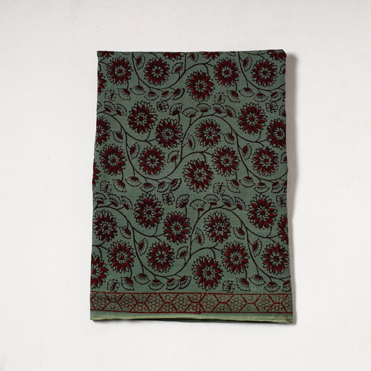 Green - Bagh Block Printed Cotton Precut Fabric (1.4 Meter) 11
