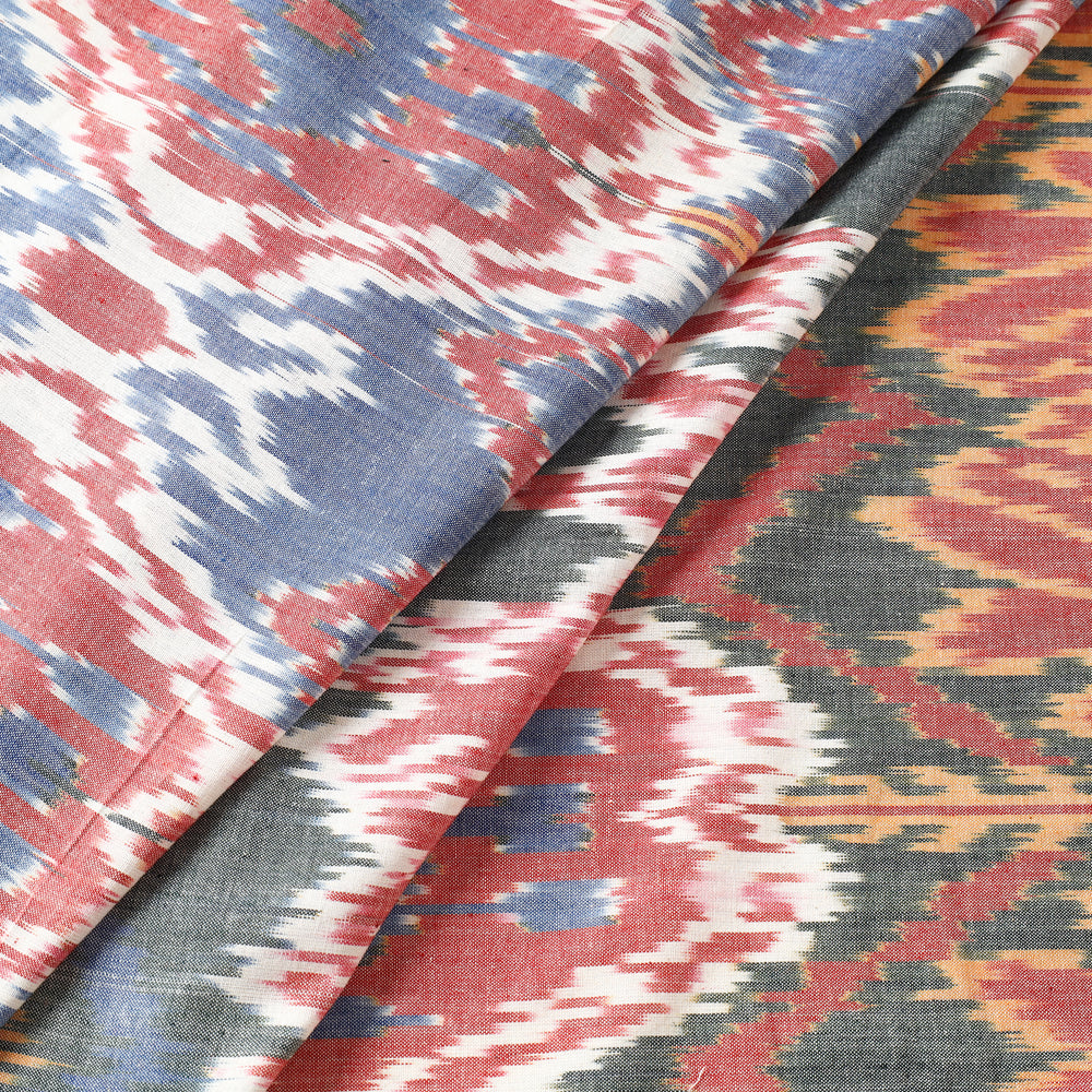 Multicolor - Pochampally Central Asian Ikat Cotton Handloom Fabric