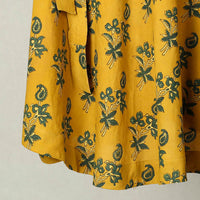 Yellow - Block Print Cotton Wrap Around Ajrakh Skirt 33