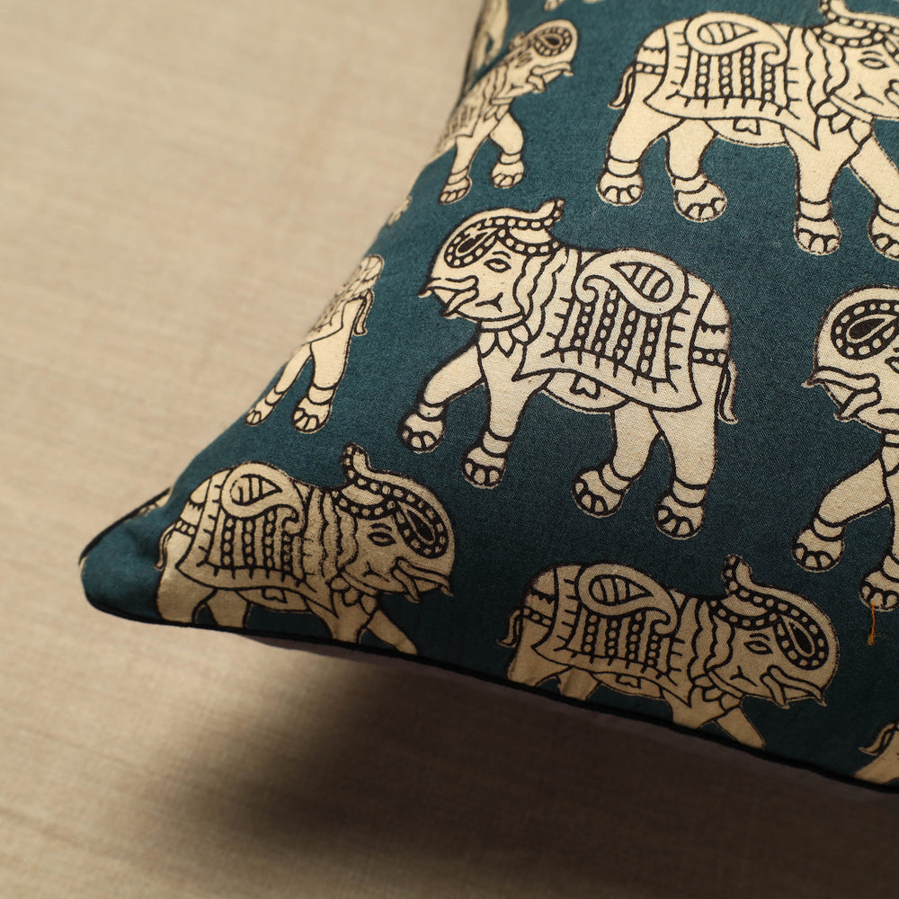 Cotton Kalamkari Printed Cushion Cover (16 x 16 in) 04