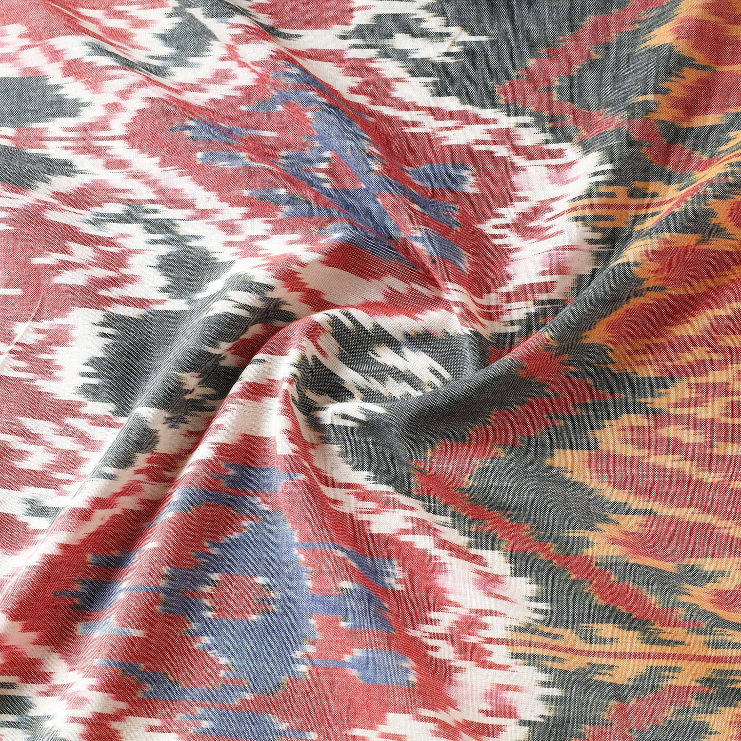 Multicolor - Pochampally Central Asian Ikat Cotton Handloom Fabric