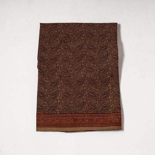 Brown - Bagh Block Printed Cotton Precut Fabric (0.9 Meter) 12