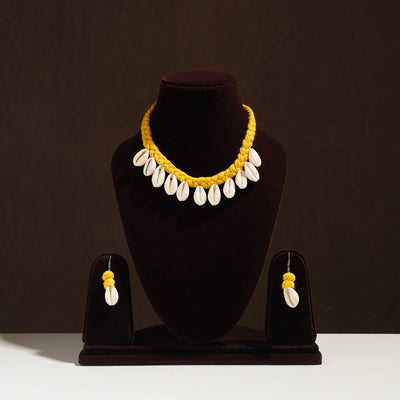 Buy Handmade Thread Braided Shell Necklace Set