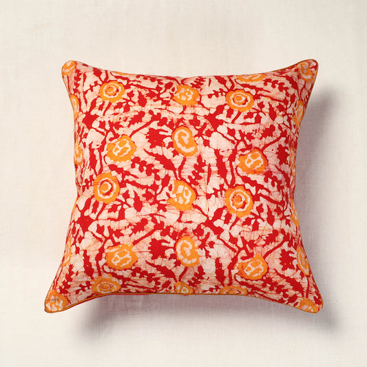 Multicolor - Hand Batik Printed Cotton Cushion Cover (16 x 16 in)