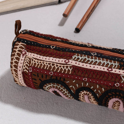 Embroidery Cotton Pencil Pouch

