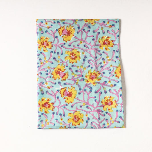 Multicolor - Sanganeri Block Printed Cotton Precut Fabric (1.3 Meter)