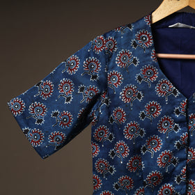 Ajrakh Hand Block Print Modal Silk Readymade Blouse 16