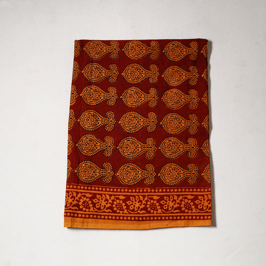 Red - Bagh Block Printed Cotton Precut Fabric (0.8 Meter) 13