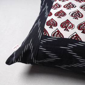 Pochampally Ikat Cushion Cover with Ajrakh Patch (16 x 16 in) 50