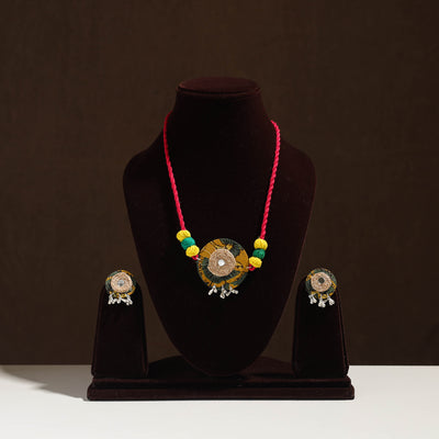 Buy Handmade Jute Fabart Necklace Set