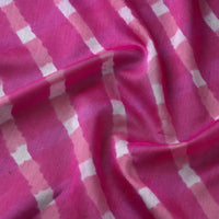 Pink - Handloom Chanderi Silk Mothra Tie-Dye Leheriya Fabric 06