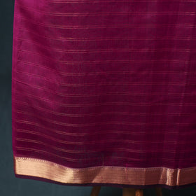 Handloom Maheshwari Silk Zari Checks Unstitched Dress Material: Kurta with Dupatta 04