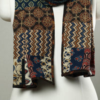 Multicolor - Patchwork Cotton Stole in Ajrakh Block Prints 53