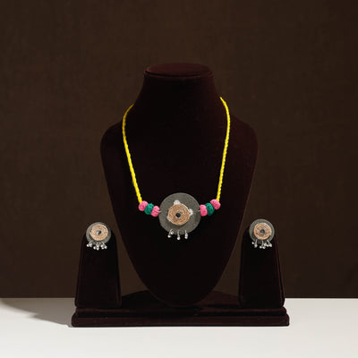 Handmade Jute Fabart Necklace Set 29