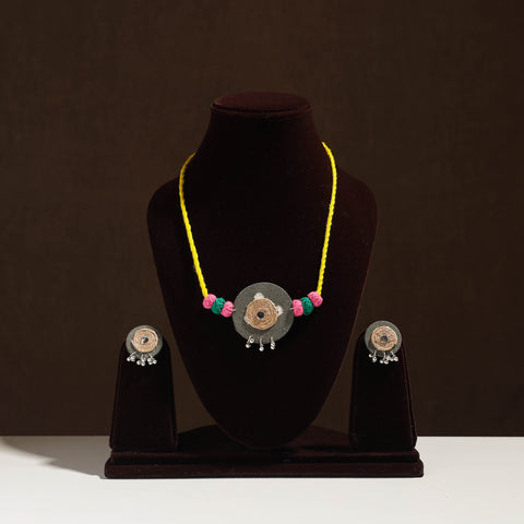 Handmade Jute Fabart Necklace Set 29