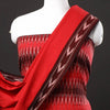 Red - 3pc Pochampally Ikat Weave Handloom Cotton Suit Material Set