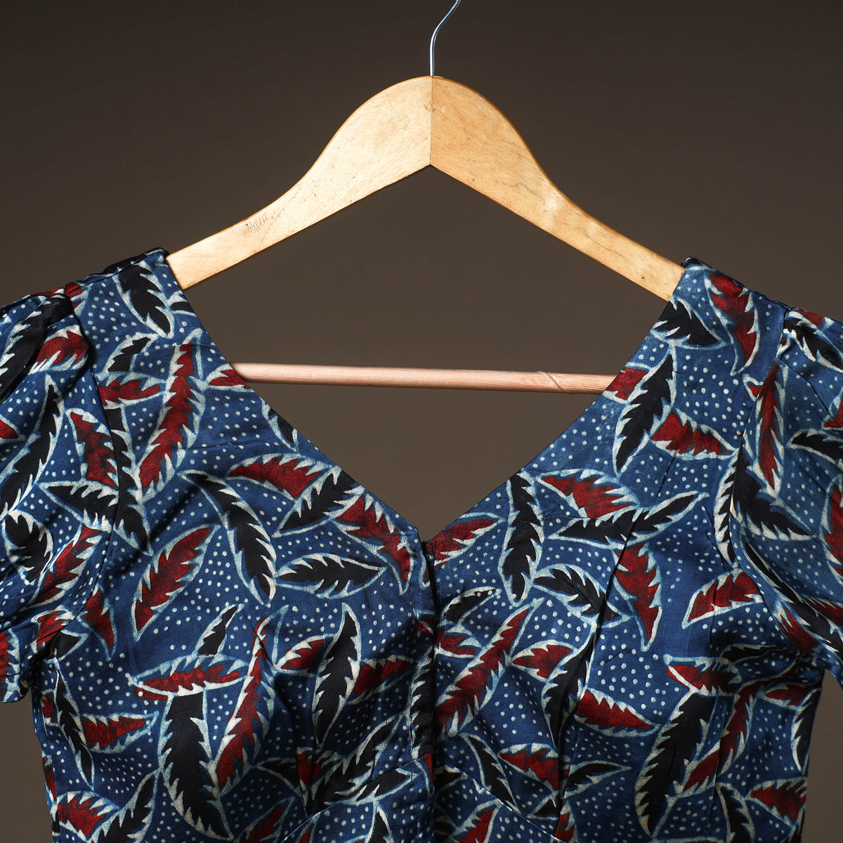 Ajrakh Hand Block Print Modal Silk Readymade Blouse 25