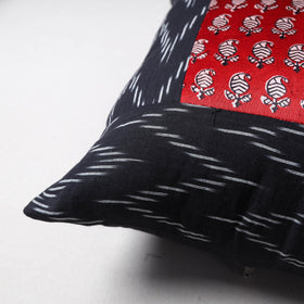 Pochampally Ikat Cushion Cover with Ajrakh Patch (16 x 16 in) 52