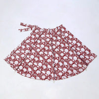 Red - Block Print Cotton Sanganeri Wrap Around Skirt 11