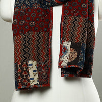 Multicolor - Patchwork Cotton Stole in Ajrakh Block Prints 57