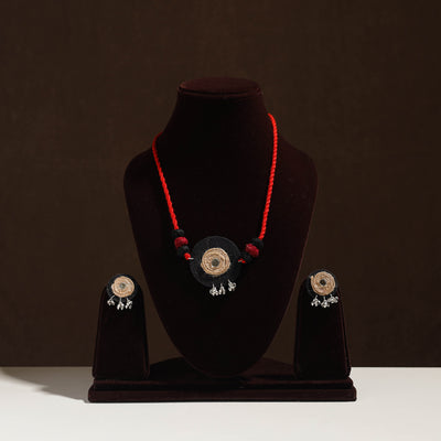  Handmade Jute Fabart Necklace Set