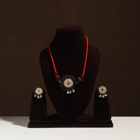  Handmade Jute Fabart Necklace Set