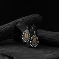 Yellow - saanjh bela elephant flower oxidised earrings