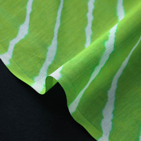 Green Handloom Chanderi Silk Tie-Dye Leheriya Fabric